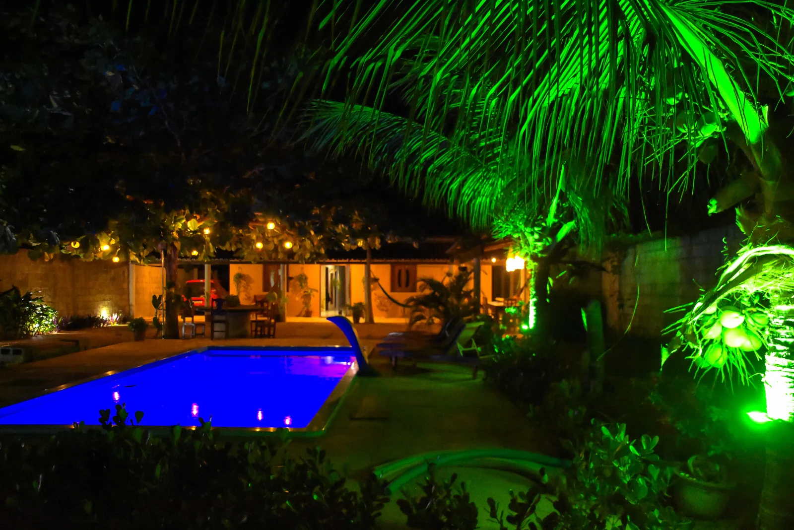 Piscina iluminada, casa en Jericoacoara